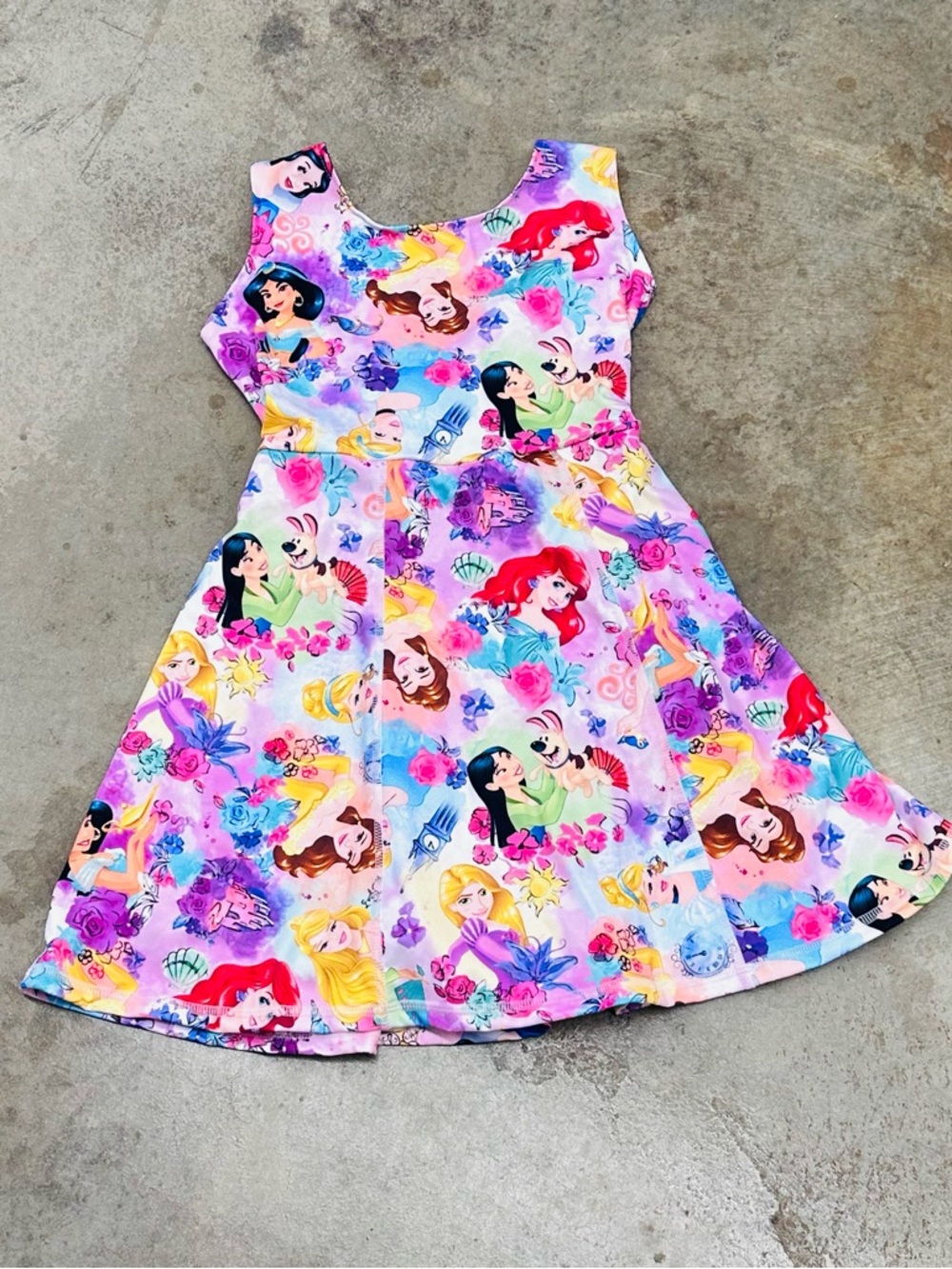Girls' Multicolor Princess Print Twirl Dress - Kids Toys